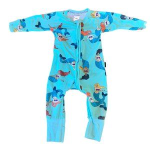 BONDS Australia Mermaids Wondersuit Girls 3-6 00 Aqua Baby Zippy Onesie Romper